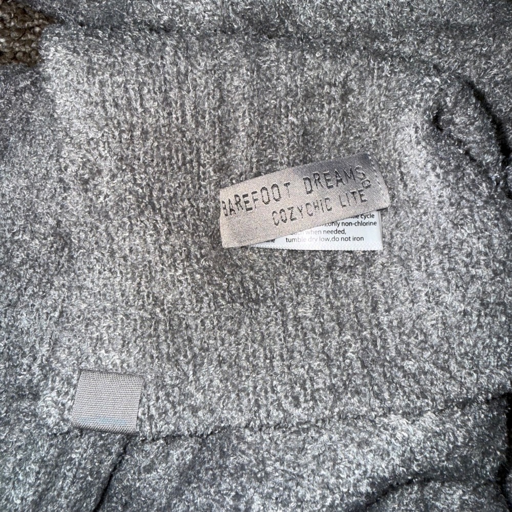 Barefoot Dreams CozyChic Lite Shawl Women OS Grey Excellent Ribbed Knit 478 - Picture 3 of 4